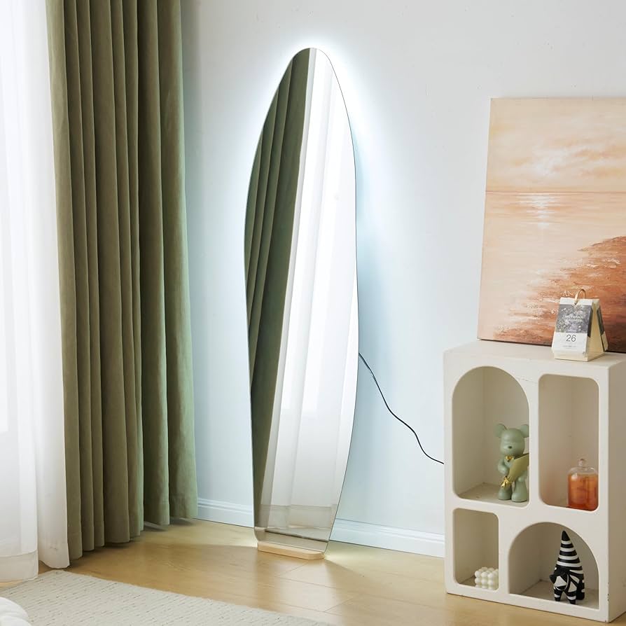 Amazon.co.jp: 【ウェーブ形LED付き】【45×155cm】フロアミラー Amazon.co.jp: 【ウェーブ形LED付き】【45×155cm】フロアミラー